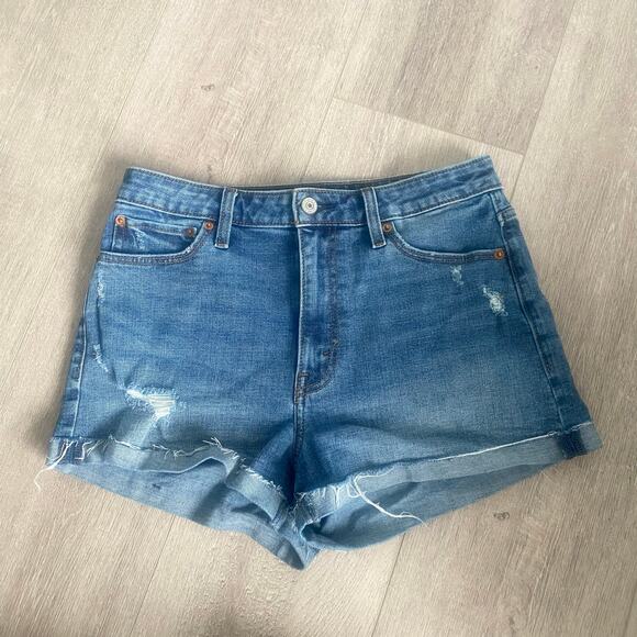 Abercrombie & Fitch High Rise‎ Denim Short 2.5” Medium Wash Stretch Size 28/6 - Picture 1 of 5